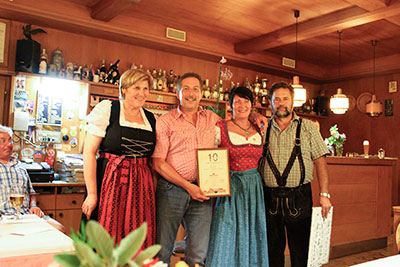 Gästeehrung im Gasthof Tiefenbrunn
